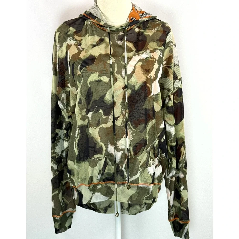 Petit Pois by Viviana G Women Camouflage Double Print Reversible Hoodie Small